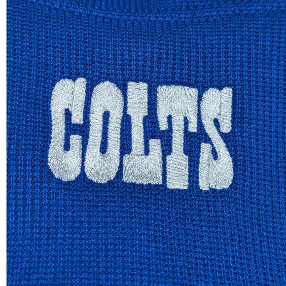 NFL Indianapolis Colts Full Zip Jacket Mens XXL Knit Royal Blue Windbreaker Gray - Picture 6 of 6